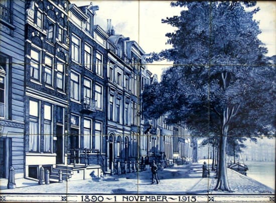 Distel, tegeltableau, decor Begin Herengracht, uitvoering Willem Hendrik van Norden, 1915 (coll. Meentwijck)