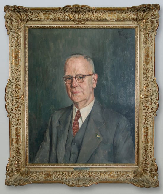 Olieverfportret van Aart Goedewaagen II uit 1952, geschilderd door Bart Peizel (Coll. Erven A. Goedewaagen III)